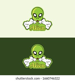 Logotipo Green Alien Smoke Premium