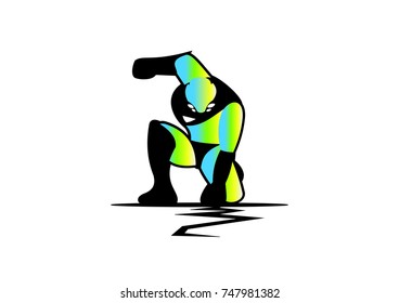 a green alien superhero falling from the sky