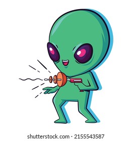 Green Alien Vector Art Design Vector Stock Vector (Royalty Free ...