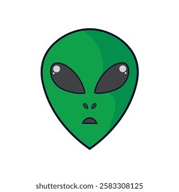 green alien vector icon, come in peace