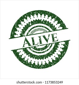 Green Alive with rubber seal texture