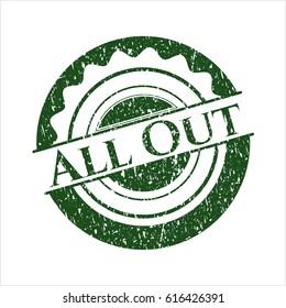 Green All Out distress grunge stamp