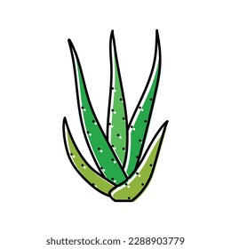 vector de icono de color verde aloe vera. signo de aloe vera verde. ilustración de símbolo aislado