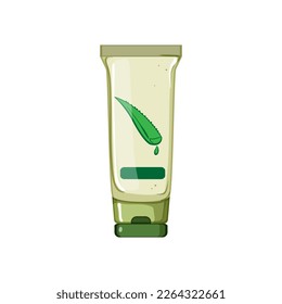 green aloe vera cosmetic cartoon. green aloe vera cosmetic sign. isolated symbol vector illustration