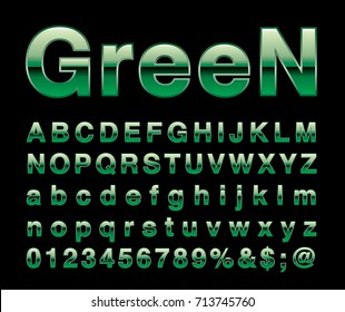 alfabeto verde, letras verdes grasas, ilustración vectorial