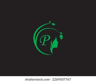 Letra verde logo de P