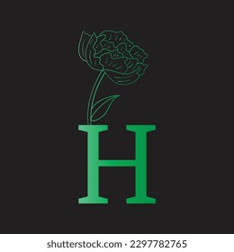 Alfabeto verde hecho de árboles y hojas. Cartas estacionales de verano