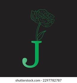 Green alphabet made of trees and leafs. Seasonal summer letters