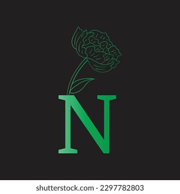 Green alphabet made of trees and leafs. Seasonal summer letters