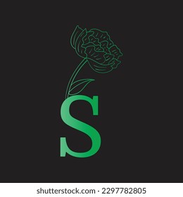 Green alphabet made of trees and leafs. Seasonal summer letters