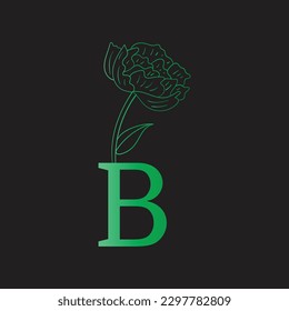 Green alphabet made of trees and leafs. Seasonal summer letters