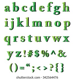 Green Alphabet Polygon Style, Creative Design Templates