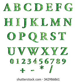 Green Alphabet Polygon Style, Creative Design Templates