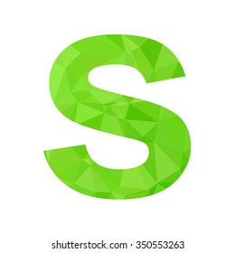 Green Alphabet Polygon Style, Creative Design Templates
