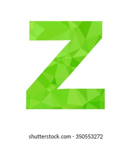 Green Alphabet Polygon Style, Creative Design Templates