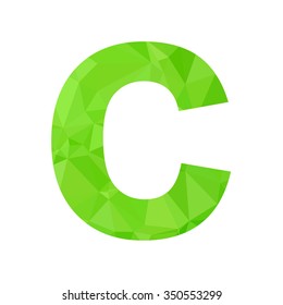Green Alphabet Polygon Style, Creative Design Templates