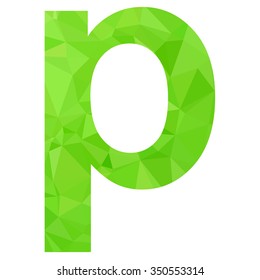 Green Alphabet Polygon Style, Creative Design Templates