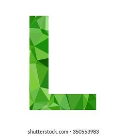 Green Alphabet Polygon Style, Creative Design Templates