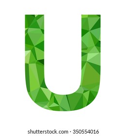 Green Alphabet Polygon Style, Creative Design Templates