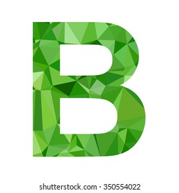 Green Alphabet Polygon Style, Creative Design Templates