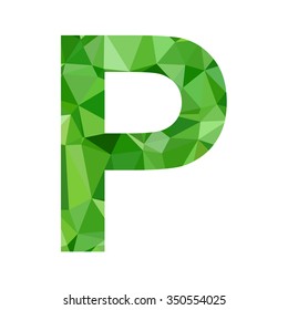 Green Alphabet Polygon Style, Creative Design Templates