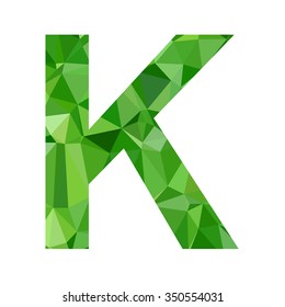 Green Alphabet Polygon Style, Creative Design Templates