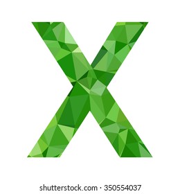 Green Alphabet Polygon Style, Creative Design Templates