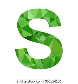 Green Alphabet Polygon Style, Creative Design Templates