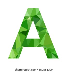 Green Alphabet Polygon Style, Creative Design Templates