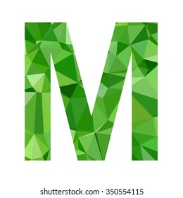 Green Alphabet Polygon Style, Creative Design Templates