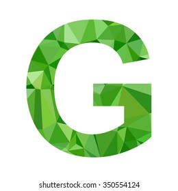 Green Alphabet Polygon Style, Creative Design Templates