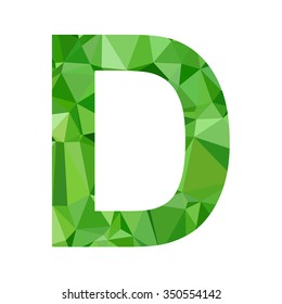 Green Alphabet Polygon Style, Creative Design Templates