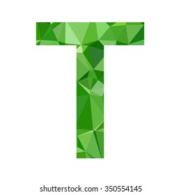 Green Alphabet Polygon Style, Creative Design Templates