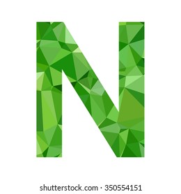 Green Alphabet Polygon Style, Creative Design Templates