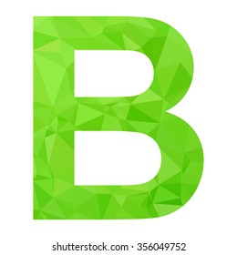 Green Alphabet Polygon Style, Creative Design Templates