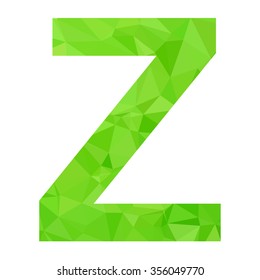 Green Alphabet Polygon Style, Creative Design Templates