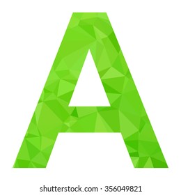 Green Alphabet Polygon Style, Creative Design Templates