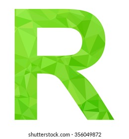 Green Alphabet Polygon Style, Creative Design Templates