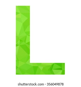 Green Alphabet Polygon Style, Creative Design Templates