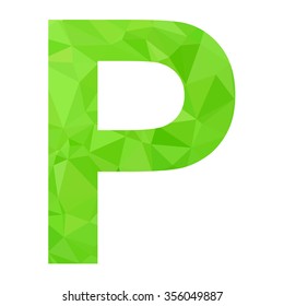Green Alphabet Polygon Style, Creative Design Templates
