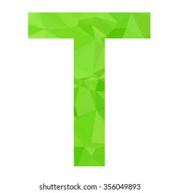 Green Alphabet Polygon Style, Creative Design Templates