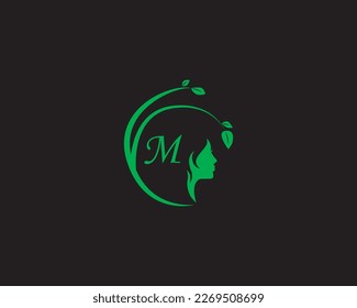 Green Alphabet women Logo Of M