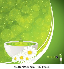 Green alternative medication concept - Herbal pill vector