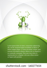 Green alternative medication concept - Herbal pill vector