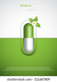 Green alternative medication concept - Homeopathy brochure vector