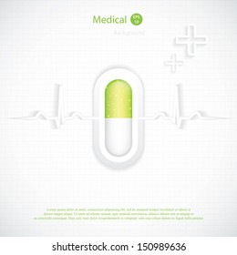 Green alternative medication concept - Pill vector 