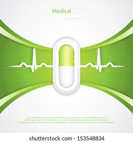 Green alternative medication concept - Pill vector