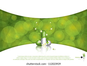 Green alternative medication concept - vector illustration