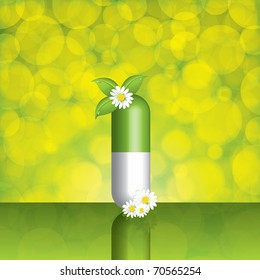 Green alternative medication concept - vector illustration