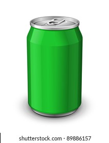 Green Aluminum Can: Vector Version